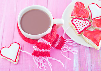 Image showing cookies and cocoa drink