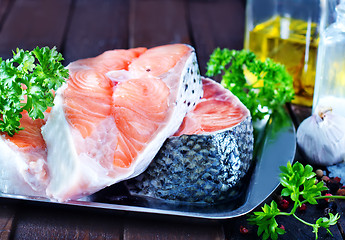 Image showing raw salmon