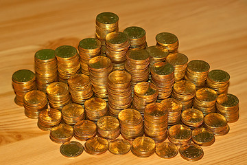 Image showing Columns of coins