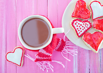 Image showing cookies and cocoa in cup