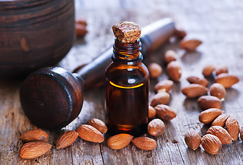 Image showing almond oil in a glass bottle