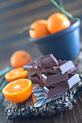 Image showing chocolate and tangerines