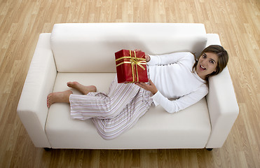 Image showing Happy woman with gifts