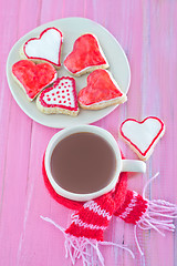 Image showing cookies and cocoa in cup