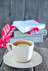 Image showing tea with lemon in cup