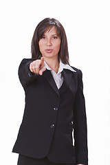 Image showing Businesswoman pointing the finger