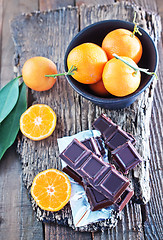 Image showing chocolate and tangerines