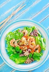 Image showing salad with seafood 