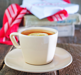 Image showing tea with lemon in cup