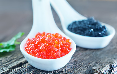 Image showing red and black caviar