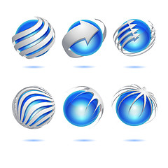 Image showing Abstract 3d vector sphere set