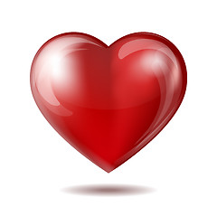 Image showing Red heart icon isolated on white