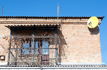Image showing balcony in the house and a satellite dish
