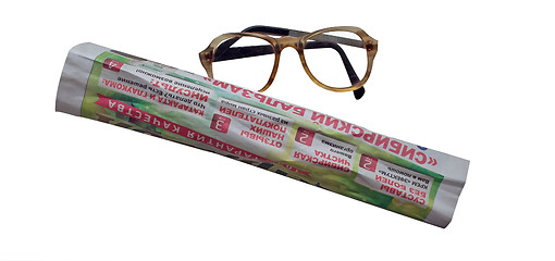 Image showing newspaper and glasses