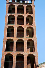 Image showing   castellanza  old abstract       wall  and church   sunny day 