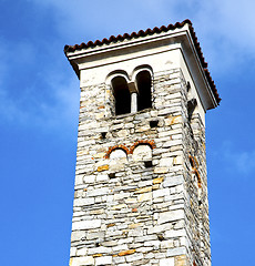 Image showing in varano borghi    and church tower bell sunny day 