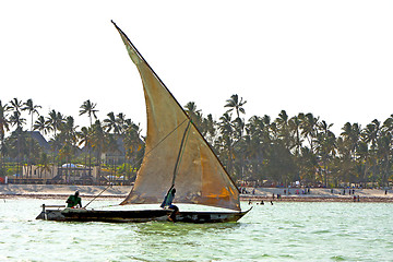 Image showing beach   in z  indian ocean tanzania    sailing