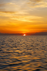 Image showing sunrise boat sea in thailand kho tao bay coastline south china s