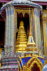 Image showing blue  gold    temple   in   bangkok  thailand incision of the te