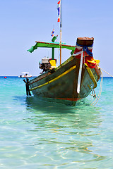 Image showing boat prow asia in the  kho tao bay isle  