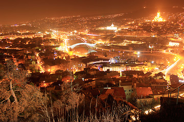 Image showing Tbilisi night cityscape