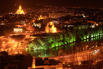 Image showing Tbilisi night cityscape