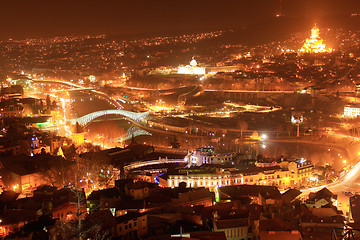 Image showing Tbilisi night cityscape