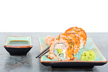 Image showing California maki sushi rolls on the table