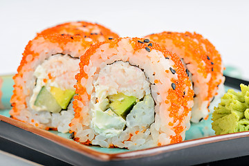 Image showing California maki sushi with masago