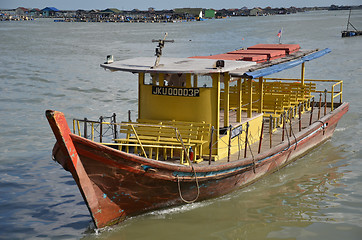 Image showing Fish boat sails in the fish village