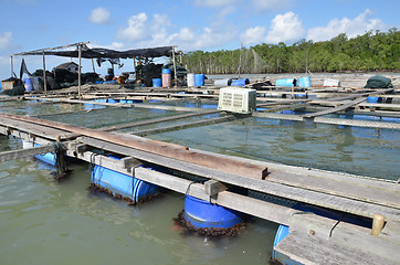 Image showing Kelong, offshore platform, built predominantly with woodby fishe