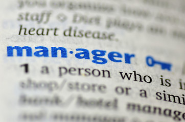 Image showing Manager word on book
