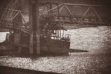 Image showing Ships moored at a shipyard