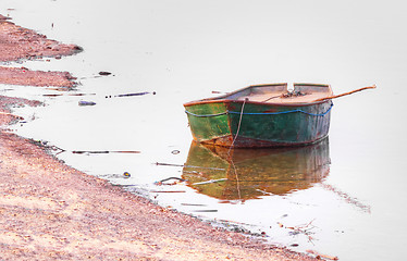 Image showing Vintage postcard of boat