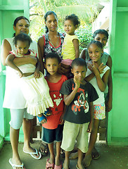 Image showing editorial Nicaraguan Creole family mothers and children cousins 