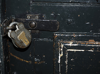 Image showing historic jail cell door lock and shackle Kilmainham Jail Dublin 