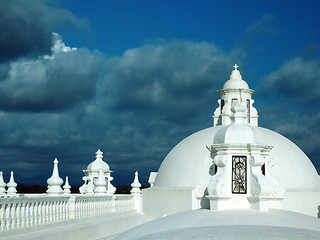 Image showing white washed roof top Cathedral of Leon Nicaragua Central Americ
