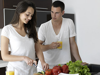 Image showing happy young couple in kicthen