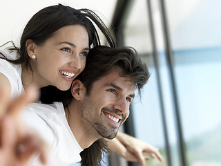 Image showing relaxed young couple at home