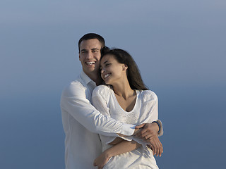 Image showing happy young romantic couple have fun arelax  relax at home