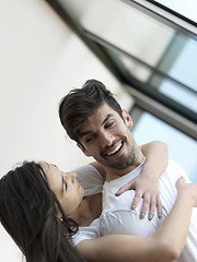 Image showing relaxed young couple at home