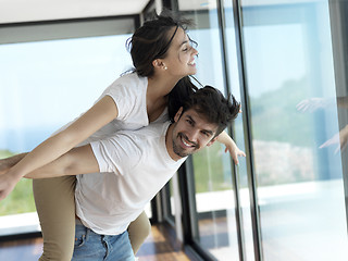 Image showing relaxed young couple at home