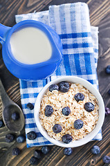 Image showing oat flakes with blueberry