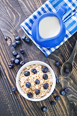 Image showing oat flakes with blueberry