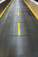 Image showing Airport moving sidewalk