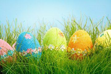 Image showing Decorated easter eggs