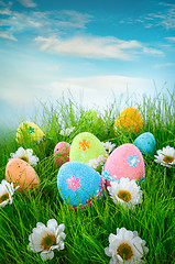 Image showing Decorated easter eggs