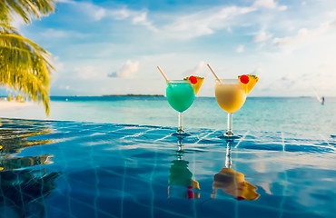 Image showing Cocktail near the swimming pool