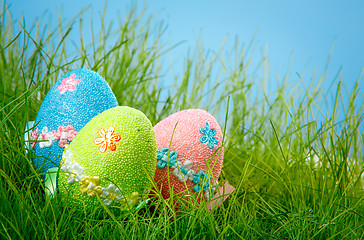 Image showing Decorated easter eggs