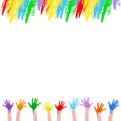 Image showing colorful hands 